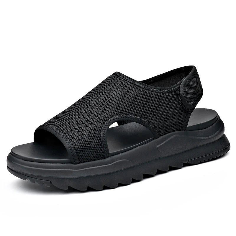 Sandals for Men Lightweight Summer Height Increase Roman Thick Trend for Driving Soft Sole Breathable Beach Shoes for Men's Wear