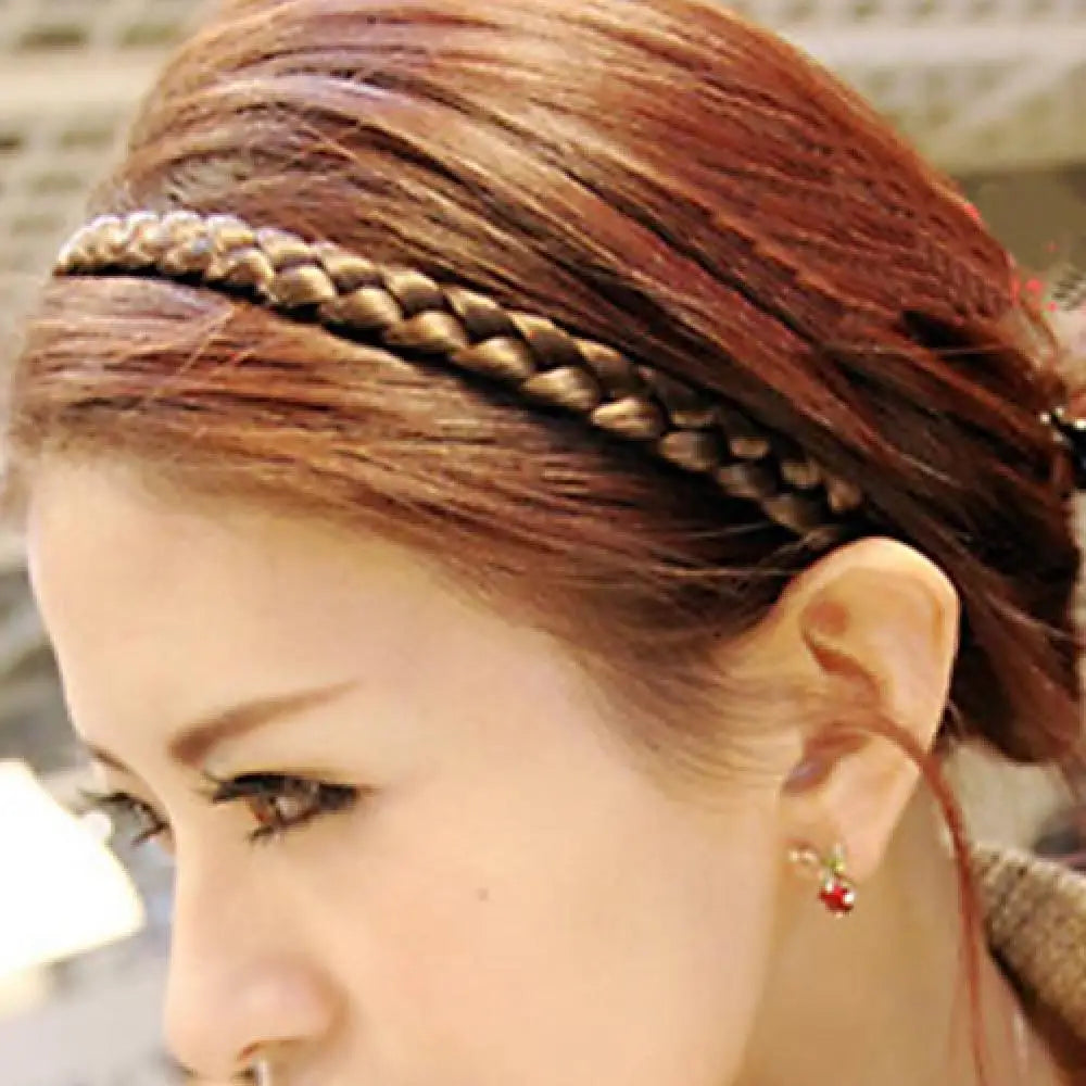 Women Vintage Bohemian Forehead Twist Braided Stretch Elastic Headband Hair Band