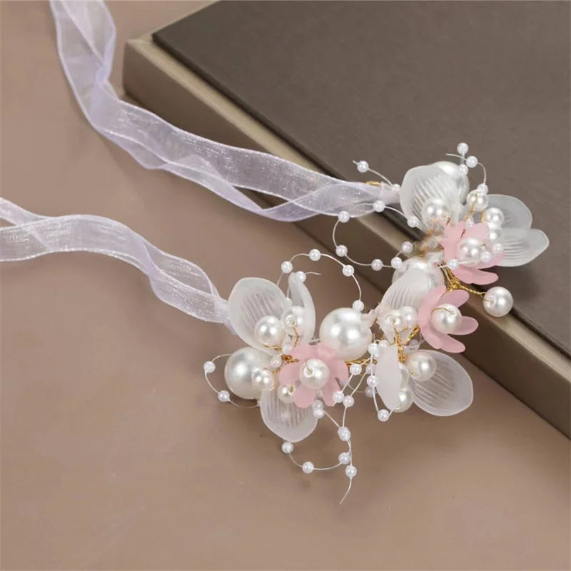 Pearl Flower Headband Bridal headdress Wedding Crown Fashion The wreath bracelet Band Tiaras Crystal Headpiece Hair Jewelrys