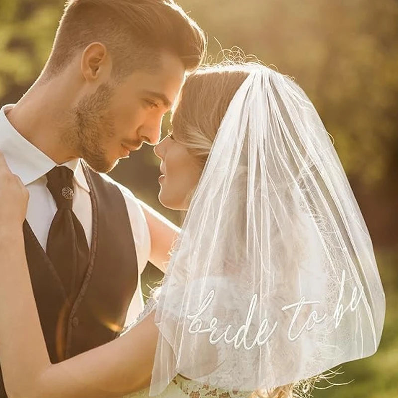 bride to be veil Embroidered Bridal Shower Engagement Party Bride To Be Headband Hen party gift Bride wedding party