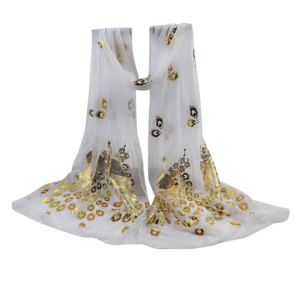 Luxury Shawl Scarves Women Lady Multi-Color Peacock Flower Scarf Long Soft Wrap Shawl Stole Pashmina Unisex Pashmina Wraps Hijab