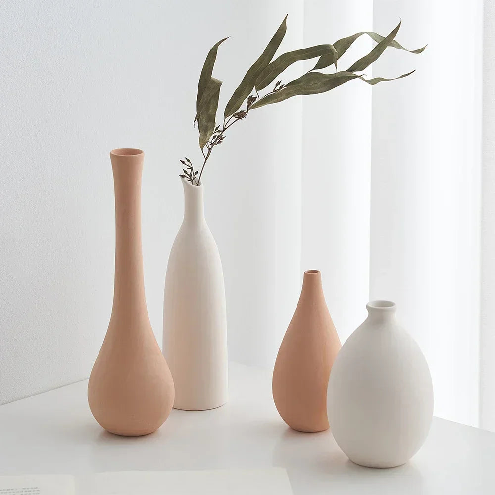 Plain Vas Photography  Arrangement Creative and Minimalist Decoration Pottery Props for Home Nordic Ins Style Plain Ceramic Vase