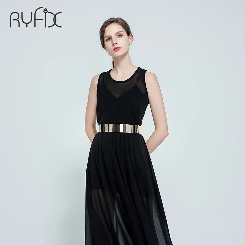 Width 4.5cm Metal Mirror Belt Fashion Women High Quality Waistband Golden Belt Cummerbunds European Style Girdle Strap Belt BL17