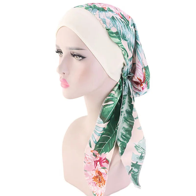 Lady Women Hat Chemo Cap Muslim Braid Head Scarf Turban Head Wrap Cover Ramadan Hair Loss Islamic Headwear Arab Fashion