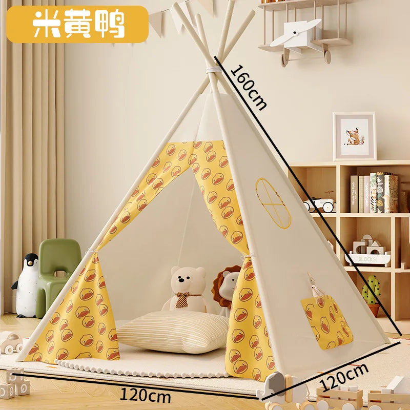 tent for Children Indoor Household Play House Wigwam for Children Portable Folding Tipi Teepee Girl and Boy Castle Play Tents