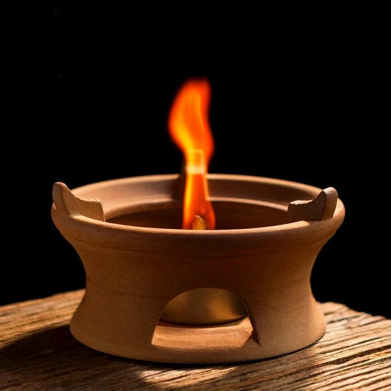 Japanese Style Handmade Clay Teapot Set - Fast Heating Alcohol Burner, Stovetop Safe Gongfu Tea Kit with Kettle & Cultural Gift