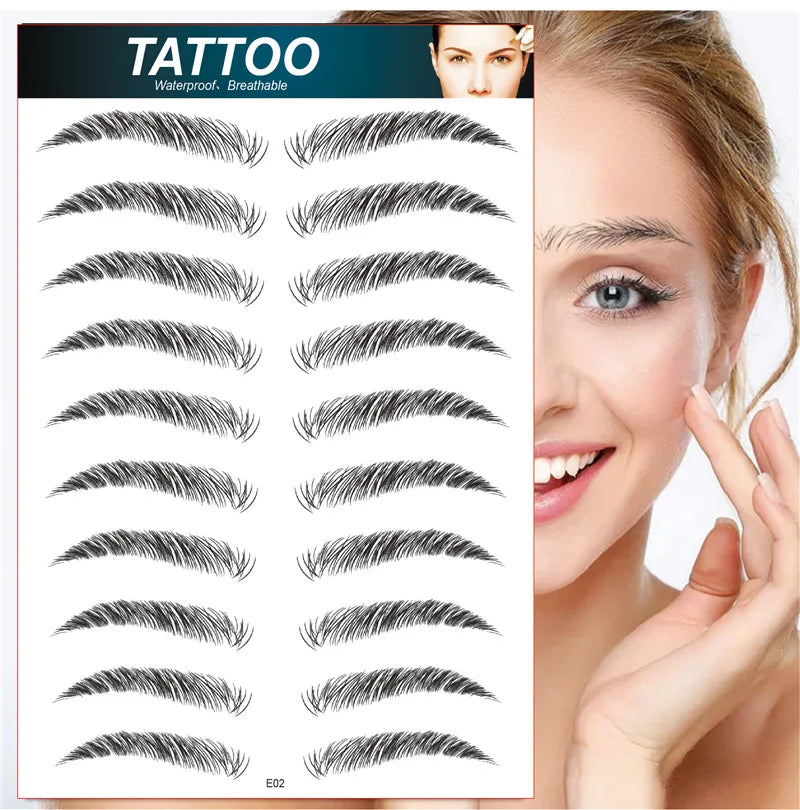 Women 4D Hair Like Eyebrow Makeup Waterproof Eyebrow Tattoo Sticker Long Lasting Natural Fake Eyebrow Stickers Cosmetics For Men