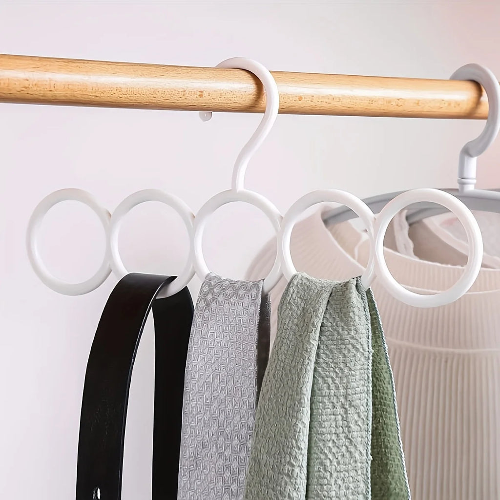 1pc/3pcs/5pcs Five-Ring Storage Hanger, Multifunctional Clothes Scarves , Save Space Closet Organizer For Home And Dorm