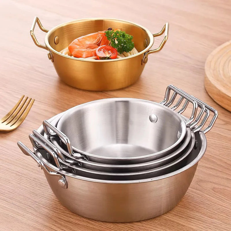 1pcs Stainless Steel Korean Style Pot Golden Sauce Dishes Appetizer Serving Dishes Sets Tray Spice Plates Kitchen Tableware