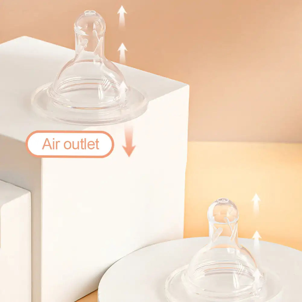 Baby Silicone Pacifier Wide Neck Soft Spiral Teat Nipple Circle Hole Cross Hole Baby Care Bottles Natural Flow Nipples BPA Free