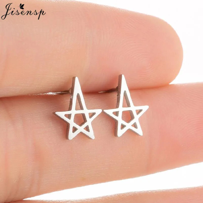 Punk Mini Stainless Steel Earrings for Women Minimalist Spades Gesture Apple Lighter Spider Web Earings Fashion Jewelry brincos