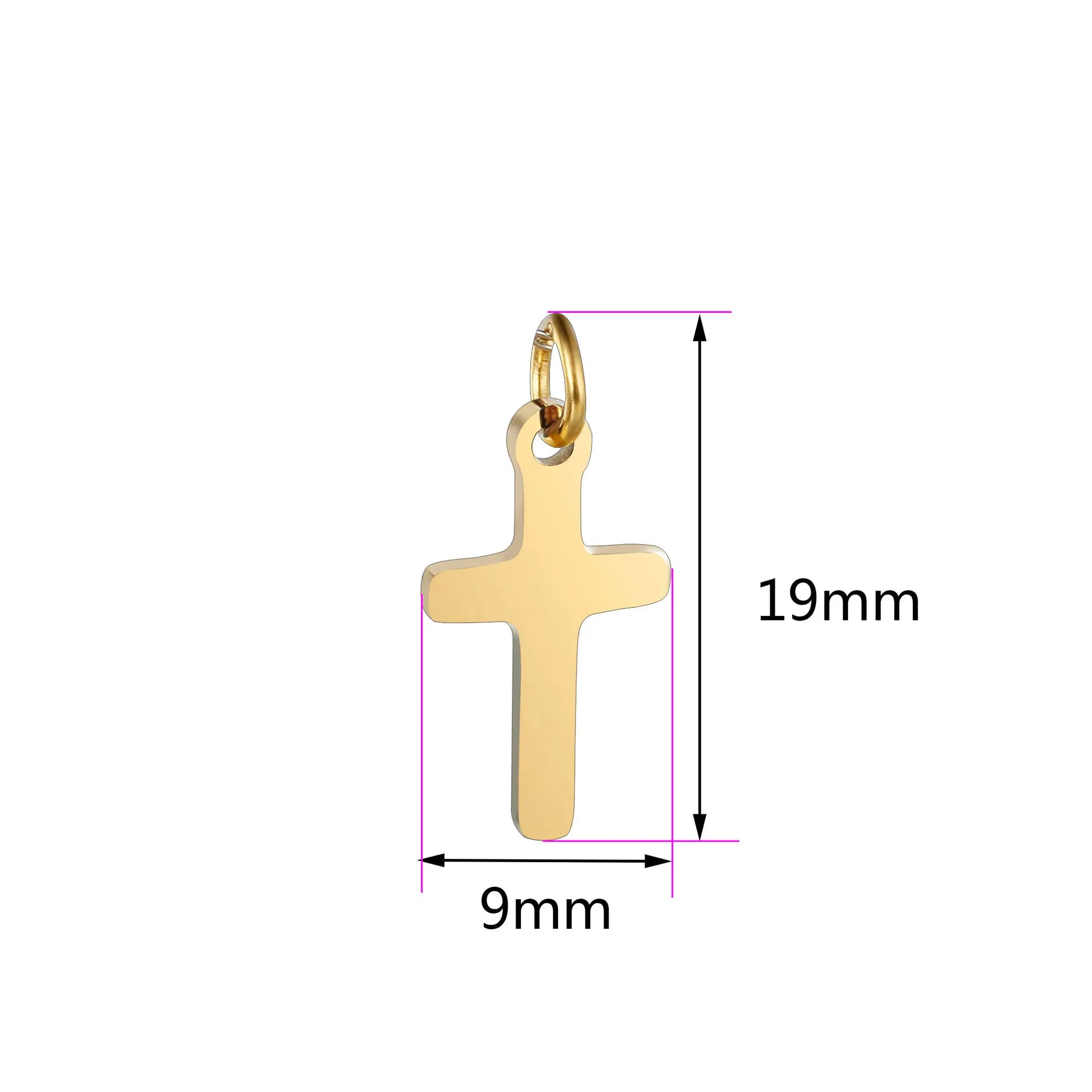 5Pcs/Lot Simple Style Cross Pendant Charms for Jewelry Making Stainless Steel With Jump Rings Diy Necklaces Jewelry Accessories
