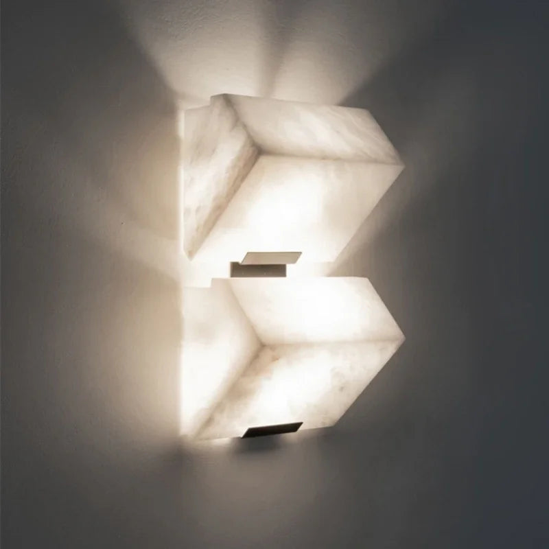 New Nordic Natural Marble Wall Lamp Hotel Corridor Corridor Lamps Living Room Bedroom Background Wall Bedside Copper Wall Lamp
