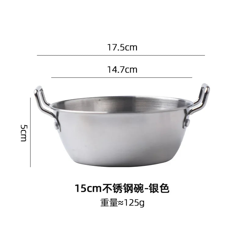 1pcs Stainless Steel Korean Style Pot Golden Sauce Dishes Appetizer Serving Dishes Sets Tray Spice Plates Kitchen Tableware