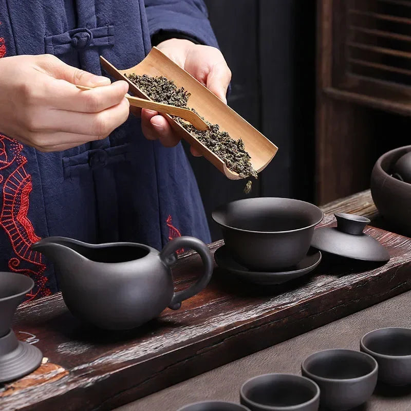 Purple Clay Chinese Kung Fu Tea Set Yixing Teapot  Tea Pot Cup Zisha Gaiwan Tea Kettles Ceremony Drinkware Teaware Set