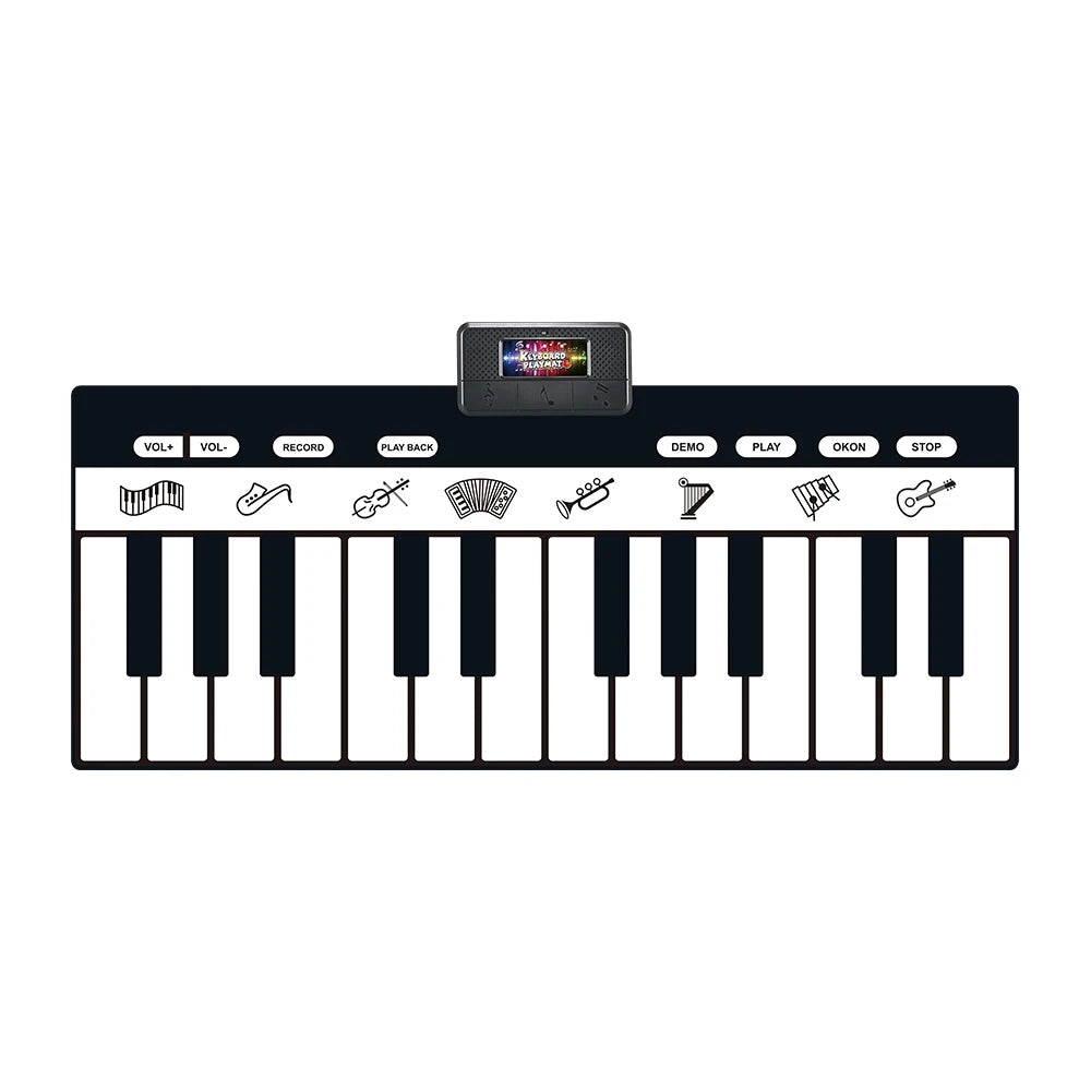 180x72cm Electronic Musical Carpet Black & White Keyboard Kids Playing Piano Mat Baby Play Mat Rug Early Educational Toys Gift