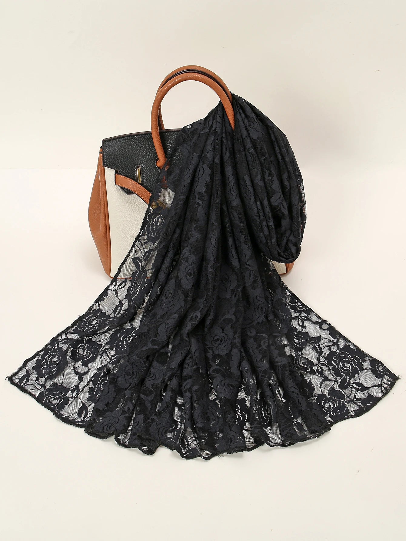 Elegant Rose Lace Shawl Wraps For Women Summer Hoasale Long Shwal Pashmina Ladies Decorate Stoles With Fashion Style