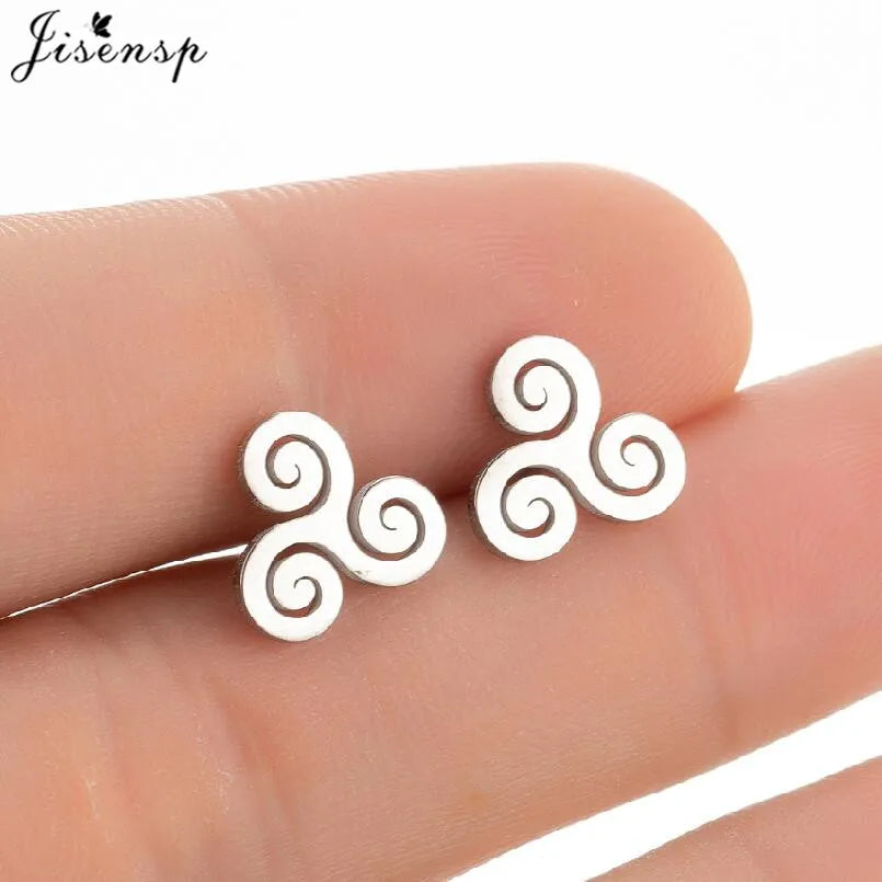 Punk Mini Stainless Steel Earrings for Women Minimalist Spades Gesture Apple Lighter Spider Web Earings Fashion Jewelry brincos