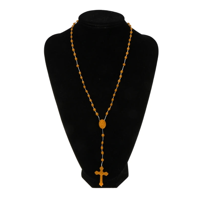 8 Colors Plastic Rosary Beads Luminous Necklace Catholicism Prayer Religious