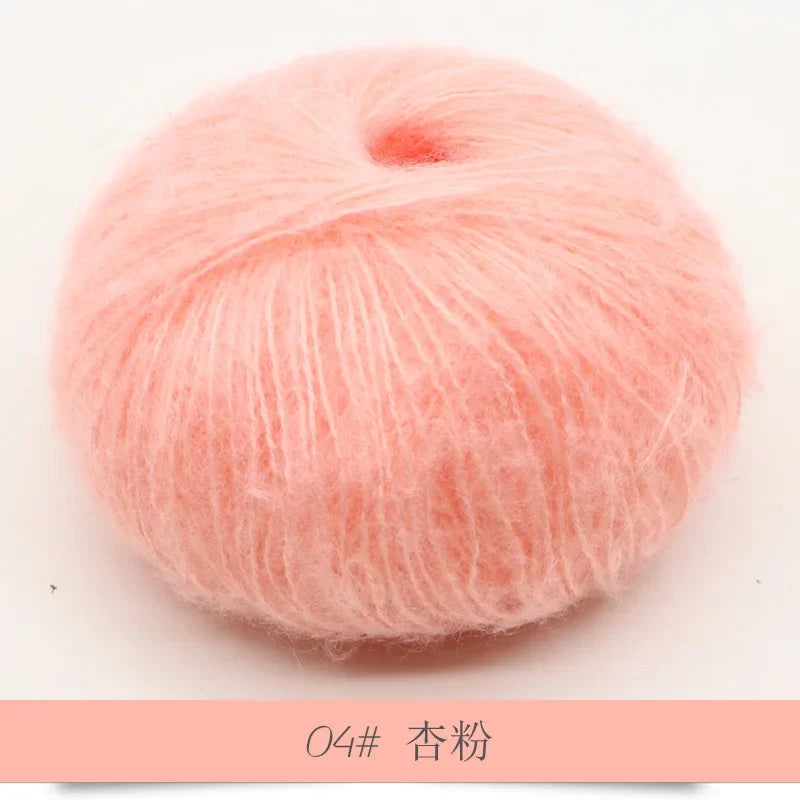 25g Worsted Natural Soft Silk Fine Wool Mohair Yarn Skein Baby Organic Crochet Hand Knitting Sewing Thread Scarf Shawl