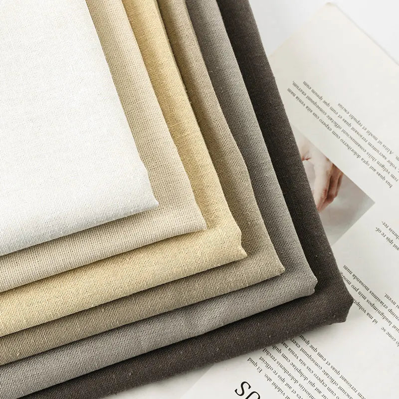 Linen fabric plain color solid color spring and summer linen cloth clothing skirt pants handmade DIY fabric plain linen