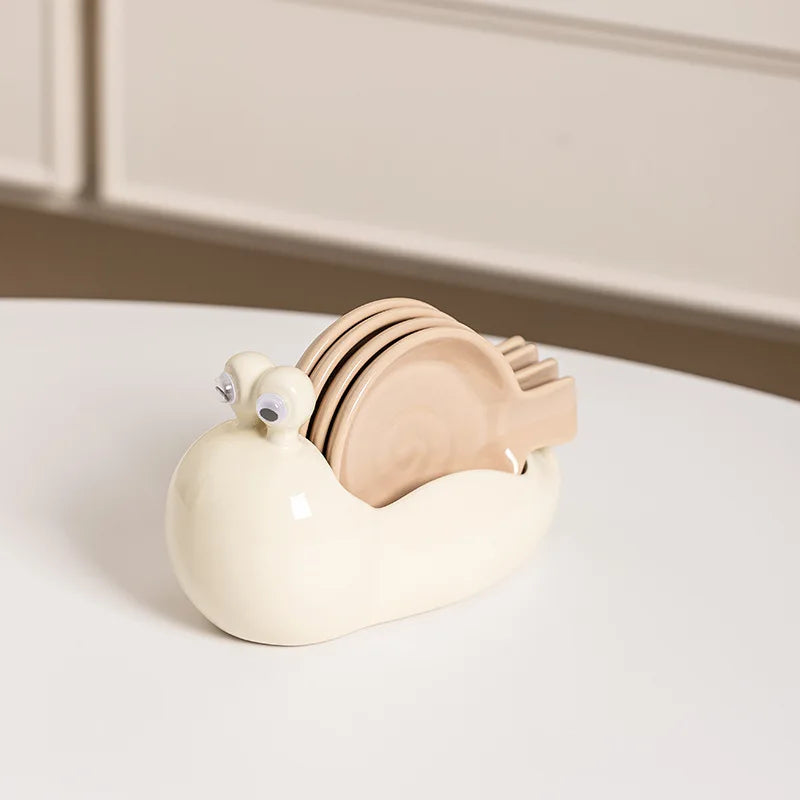 Snail Ceramic Small Dish Household Flavor Dish Hot Pot Dipping Dish Cute Creative Soy Sauce Dish Seasoning Vinegar Dish