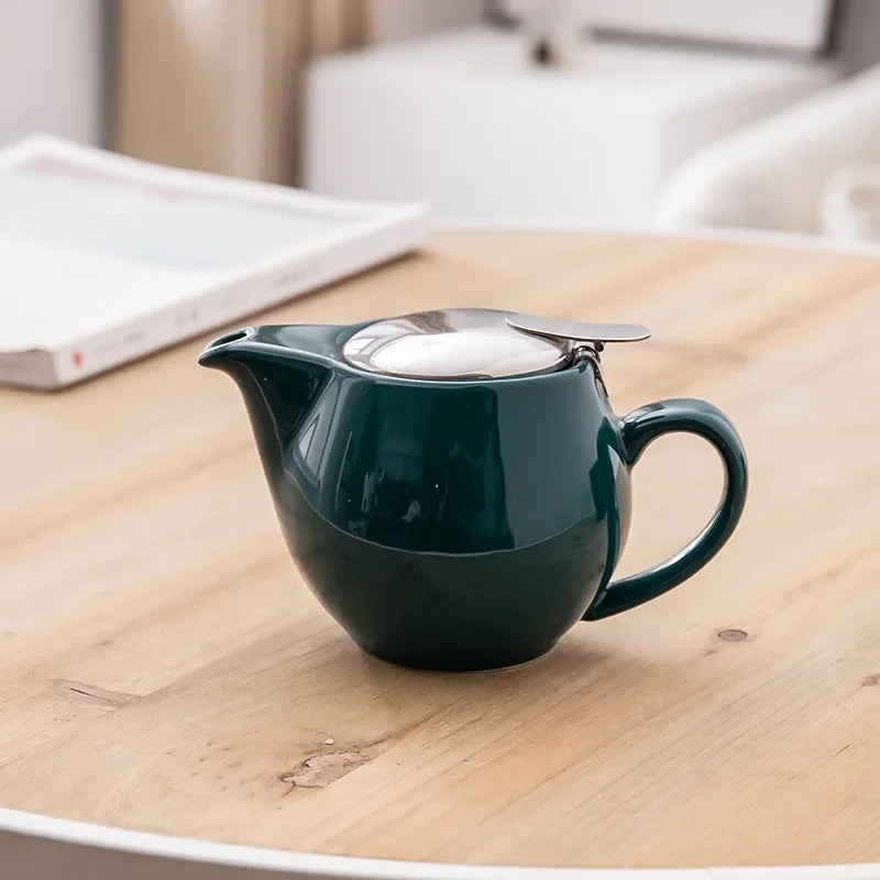 350ml Mini British Ceramic Pot with Filter Handbrewed Coffee Pot Appliance Set Large Portable Teapot Afternoon Christmas Gift