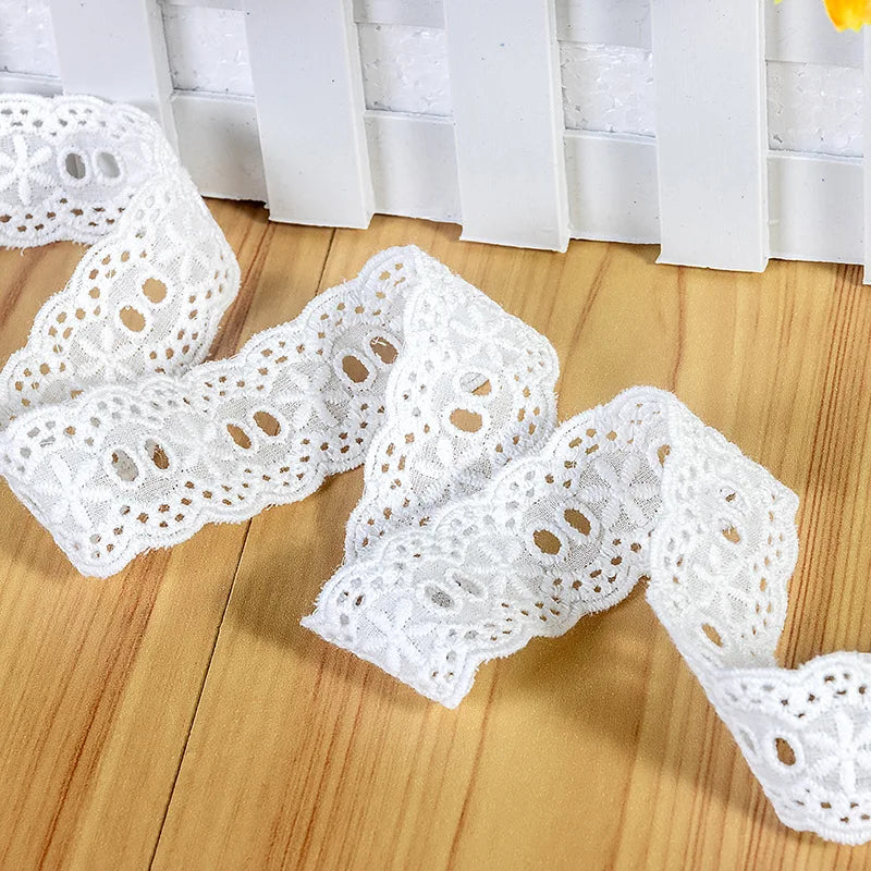 New off White pure cotton cloth Hollow out embroidery can pass ribbon lace women's clothes decoration fabric W155
