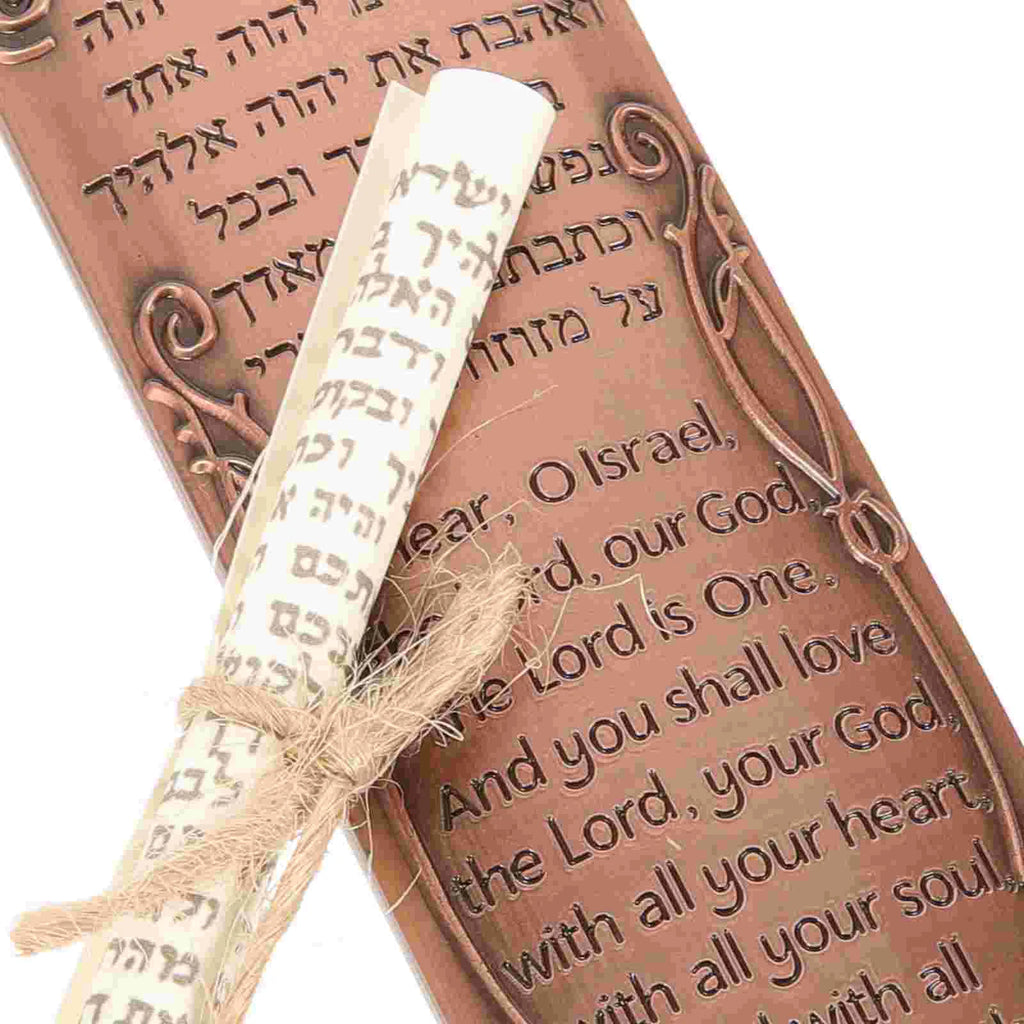 Metal Retro Mezuzah Scroll Religious Door Decor Judaica Figurines Miniatures Home Blessing Symbol Scripture House Mezuzah Jewish