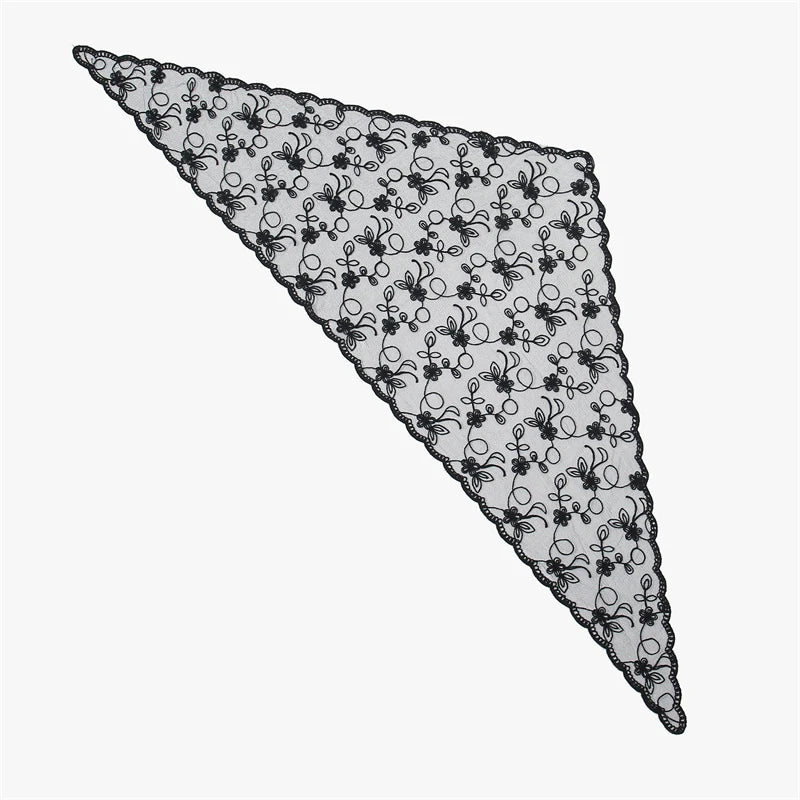 Fashion Church Shawl Lace Veil Polyester Scarf Bandana Church Prayer Wedding Mantilla Chapel White Embroidered Hijab Women Scarf