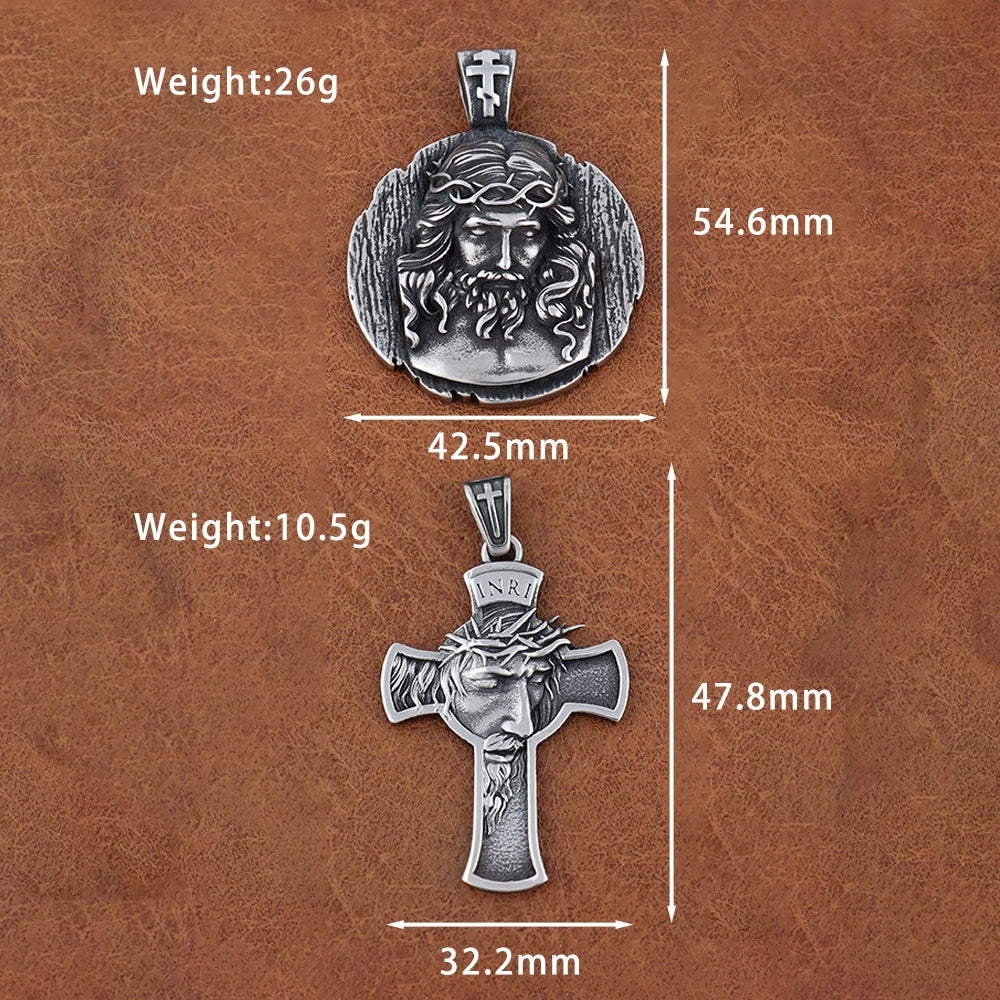 Stainless Steel Christian Jesus Cross Pendant Chain Trend Charm Crisscross Jesus Necklaces Men chains Jewelry Gift Dropshipping