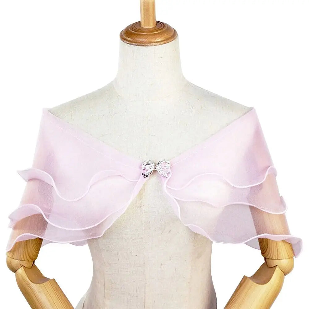 Bridal Lace Shawl Women Evening Party Shrug Chiffon Shawls Dress Cover Up Shoulder Cape Wedding Dress Accessories