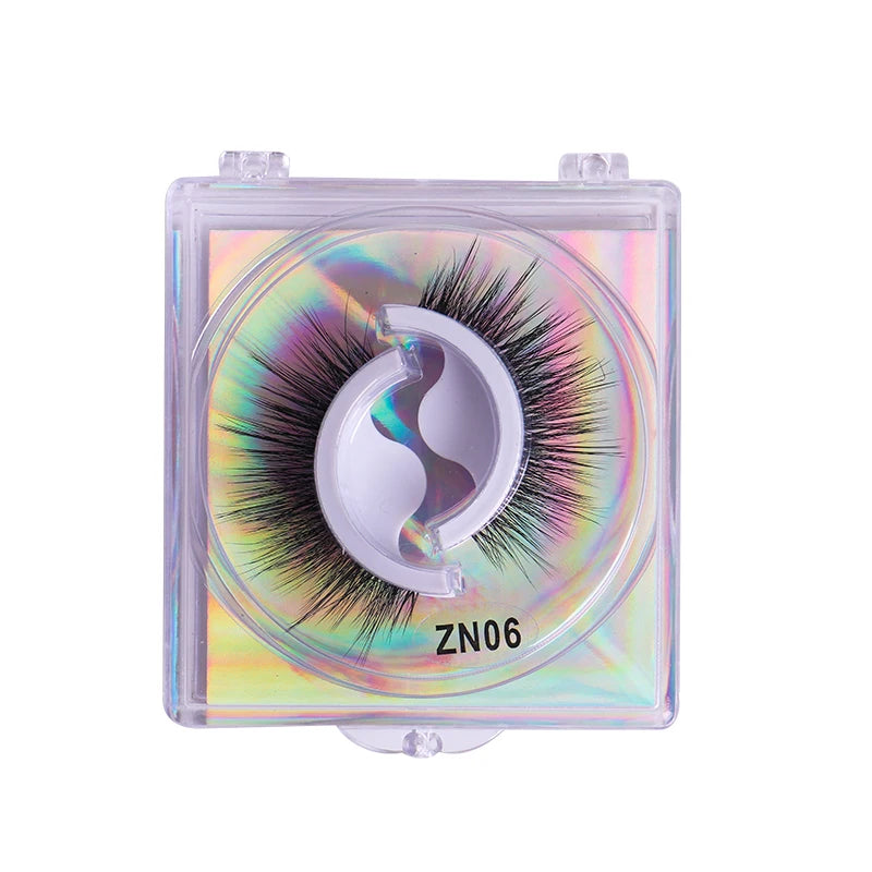 1Pair Reusable Self-Adhesive False Eyelashes Natural Multiple reversible glue-free self-adhesive pairs of false eyelashes Hot