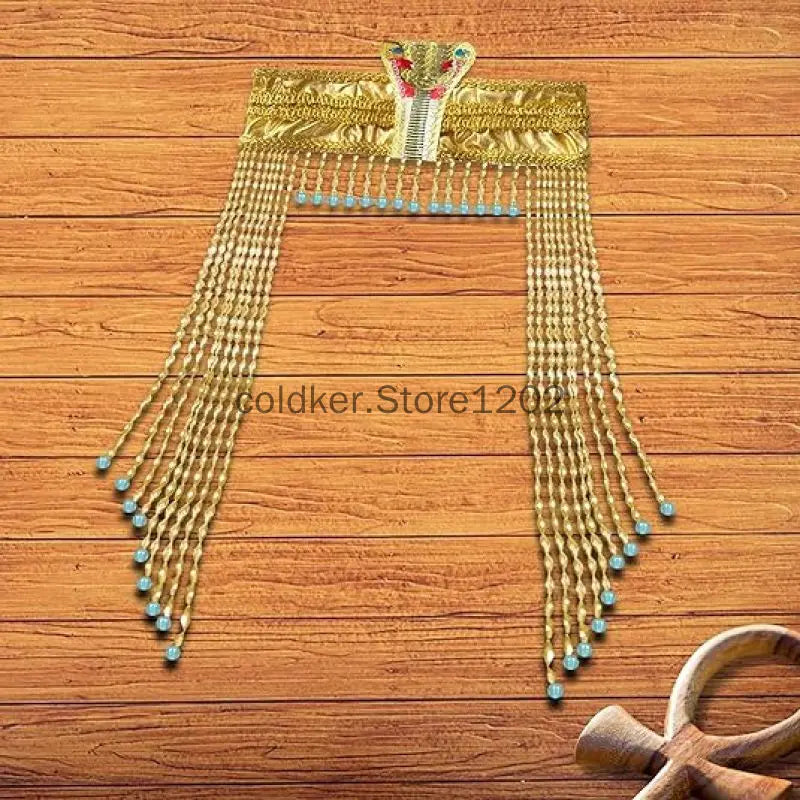 Women's Egyptian Headpiece Costume for Women Accessories Beaded Headdress Cleopatra Hat Headdress Jewelry Carnival Party Crown