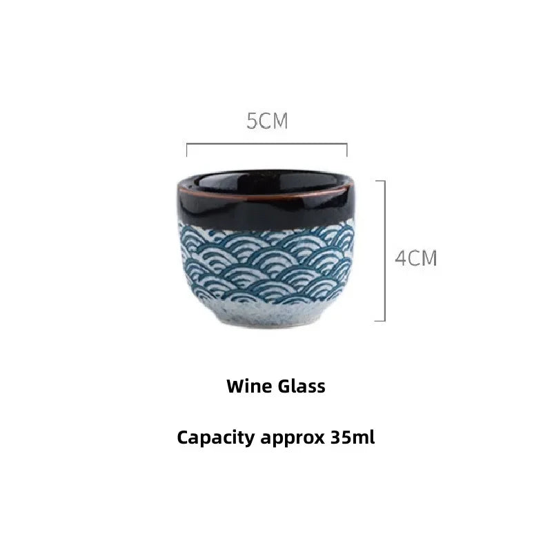 Japanese Sake Jug Wine Cup Ceramic Sake Sets Home Chinese Baijiu Wine Warmer Dispensing Tool House Warming Gifts