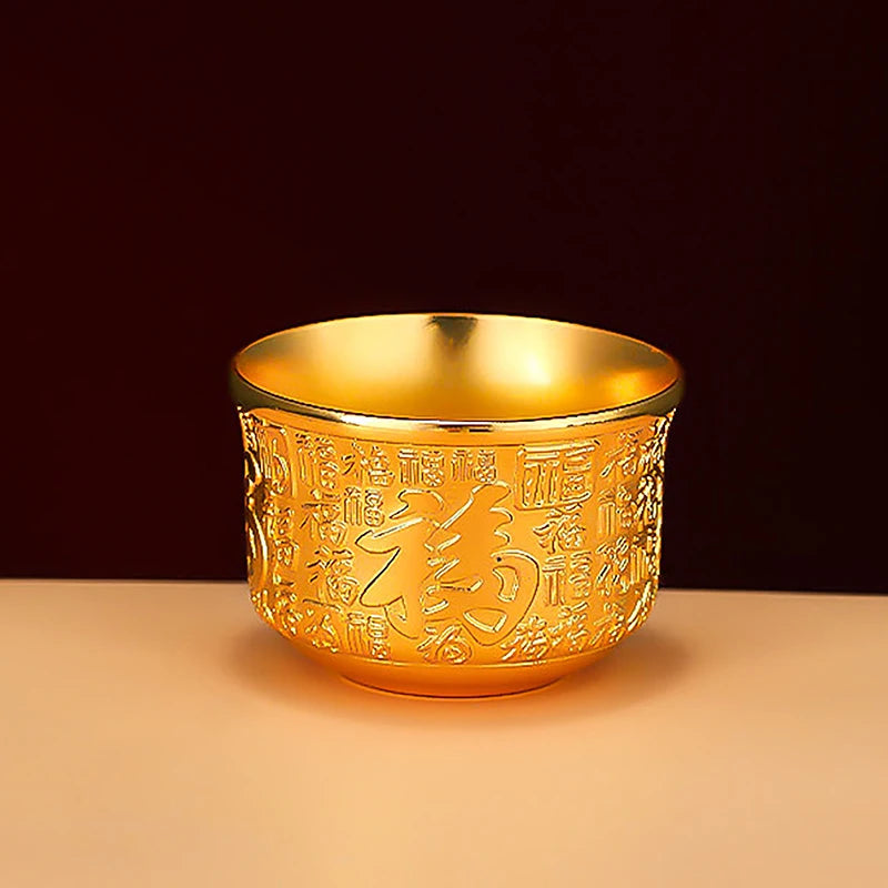 NEW Brass Serving Bowl Cup Chinese Ritual Buddhist Offering Water Bowl Brass Tibetan WorshipTemple Water Tea Container 2024