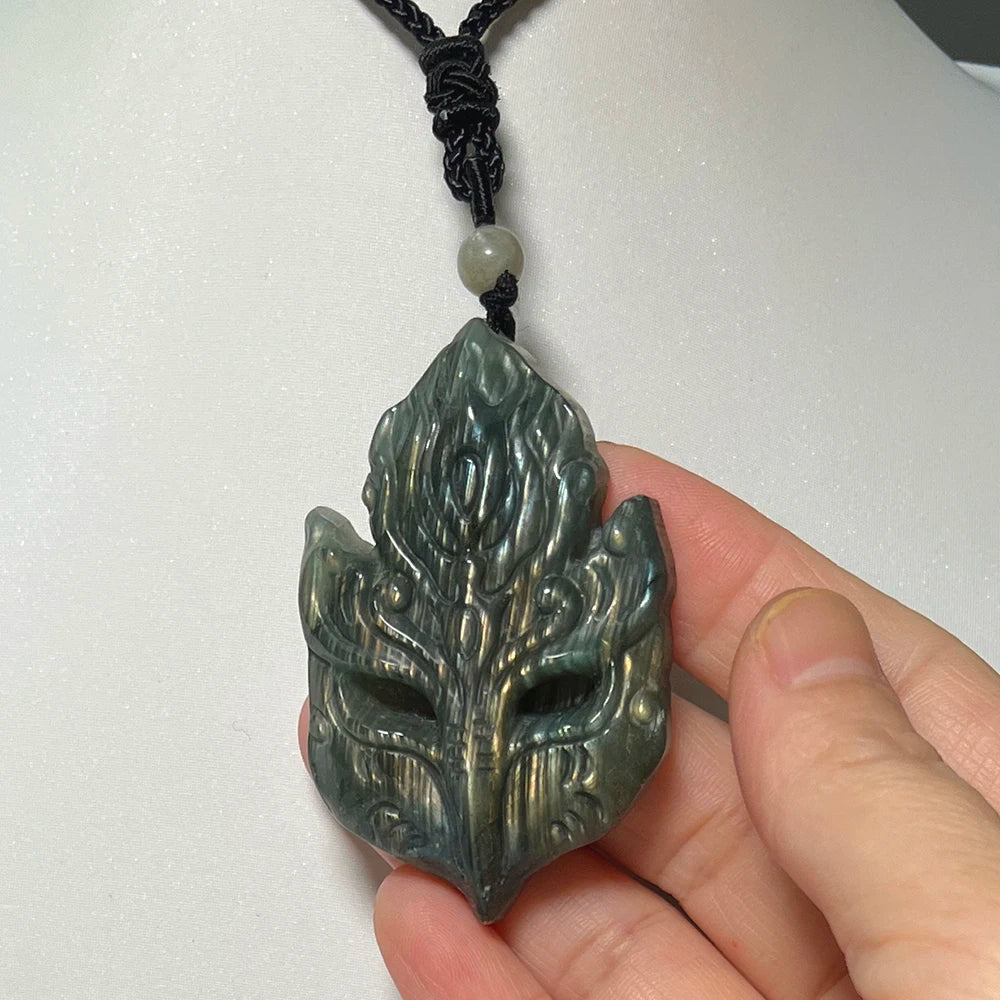 Necklace Pendant Natural Stone Irregular Shape Bead Blue Green Orange Labradorite Pendant for Women Men Jewelry 1Pcs