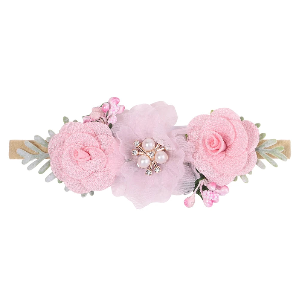 Baby Girl Headband Cute Flower Elastic Hair Band Newborn Head Toddler Headband Headwear Baby Hair Accessories Christmas Gifts
