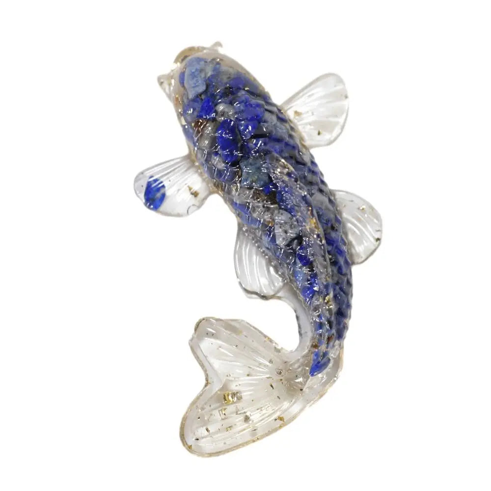 1PC Natural Crystal Crushed Stone Koi Fish Figure Ornament Drip Gel Small Goldfish Gifts Desktop Beautiful Jewelry