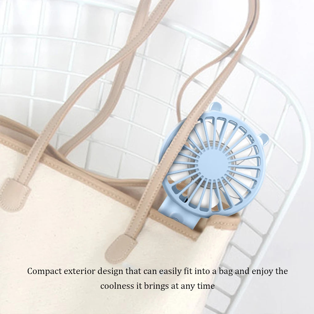 Handheld Fan Mini USB Rechargeable Fans Desk Table with Base Small Makeup Mute Cooler Girls Kids Outdoor Dorm Home