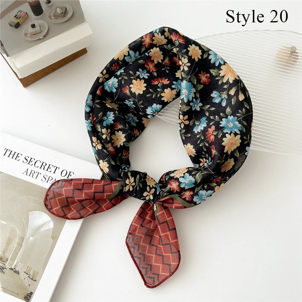 Fashion Cotton Linen Shawl Square Scarf for women sweet Cherry Print Hijabs Ladies Wraps summer sunscreen Bandanas Head scarf