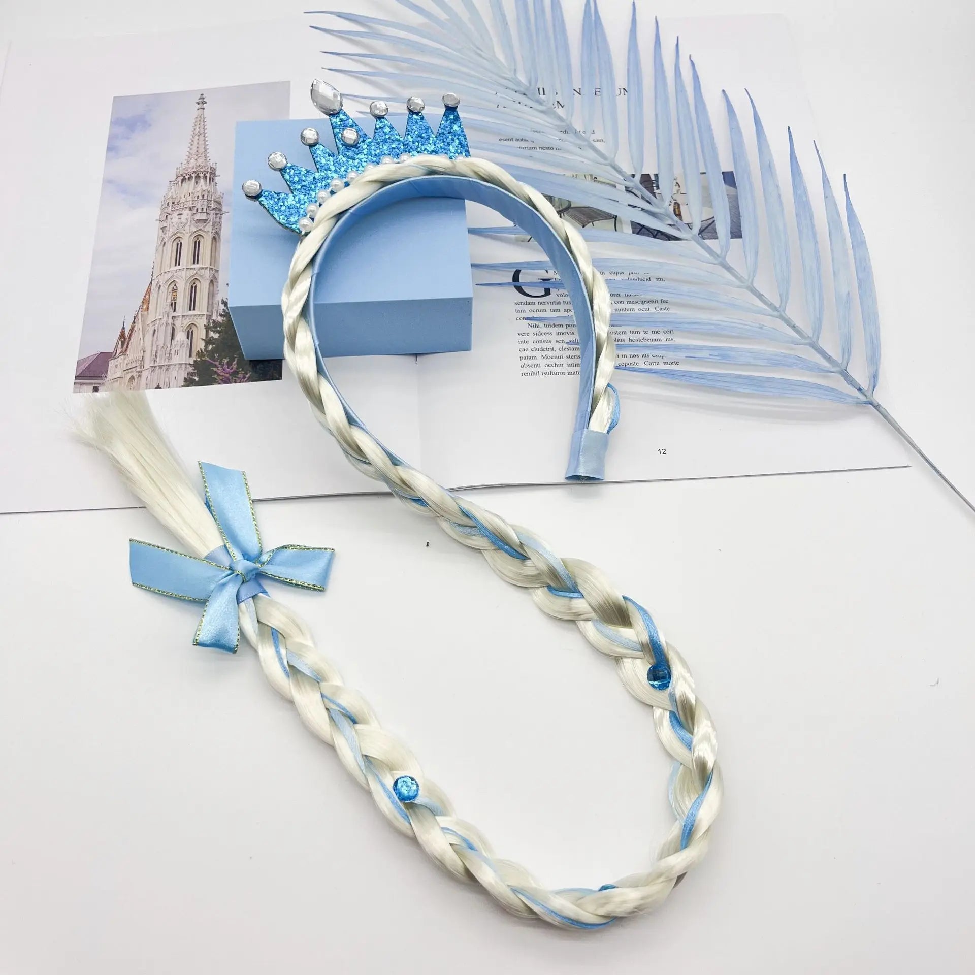 Girls Crown Headpiece Cosplay Princess Halloween Party Costumes Headband Wig Kawaii Headwear Kids Birthday Gifts