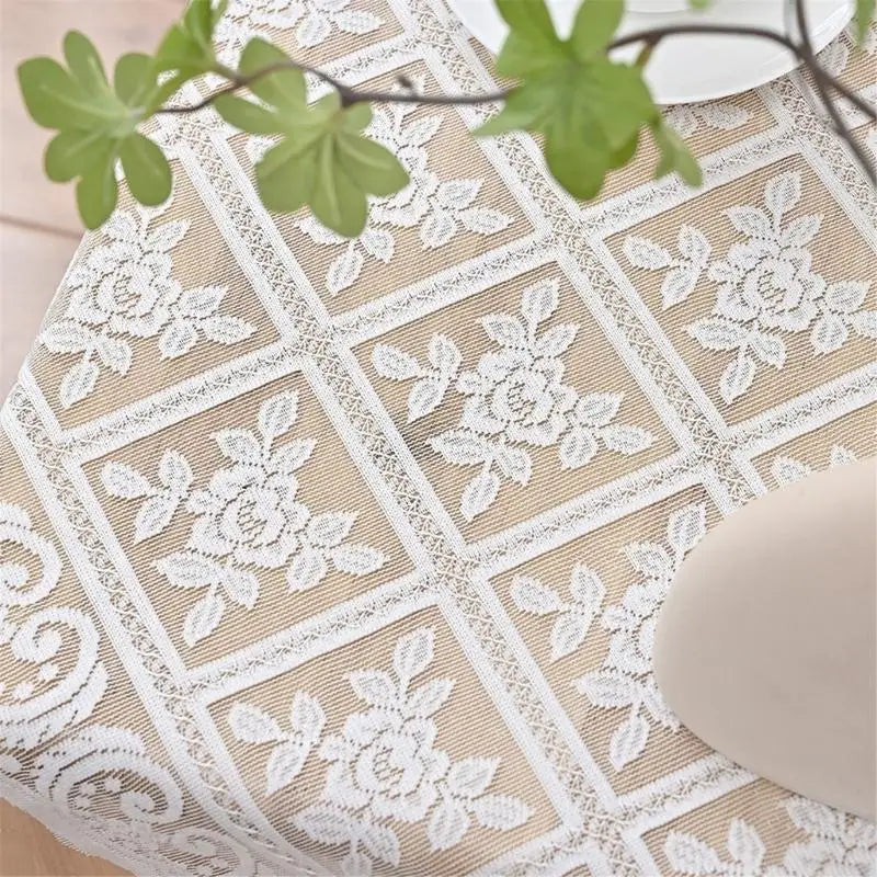 Lace Table Cover Table Runner Tablecloth For Nightstands Dressers Fit Furniture Protectors Sheer White Design Y5GB