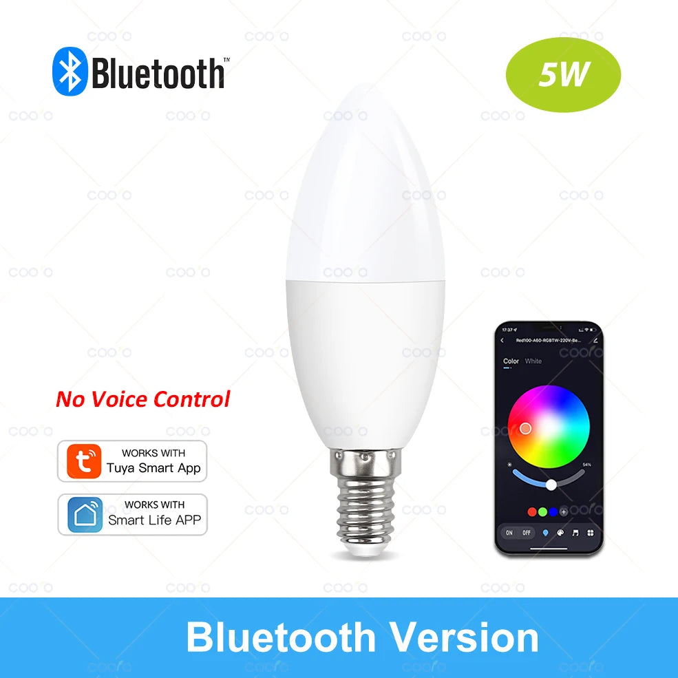 ZigBee Tuya Wifi Bluetooth LED Bulb Smart Life App Control Dimmable GU10 E27 E14 RGB CW Smart Light Bulbs Work With Alexa Google