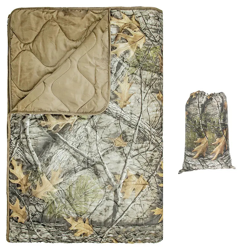 BDU Camo Quilted Pad Portable US Jungle Light Summer Cotton Single Bed Comforter Blanket Compressible Camping Rug Cover Washable