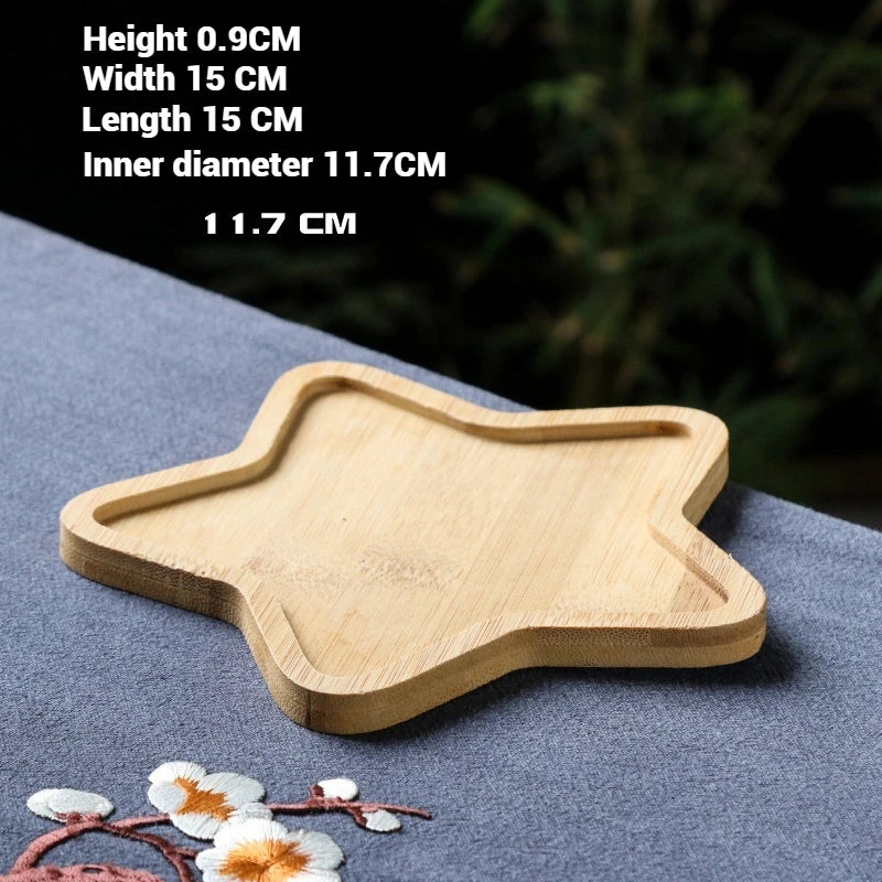 30 Style Round Square Flower Pots Planter Bamboo Tray Wood Holder Home Decor Gardening Supply Anti-Fade Simple Elegant Design