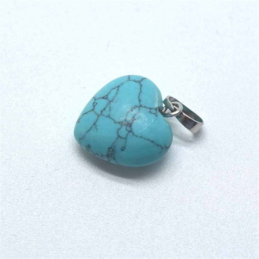 1.5cm Boutique Natural Stone Jade Heart Heart Shaped Necklace Pendant Personalized Agate Pendant Heart Shaped Buckle Jewelry