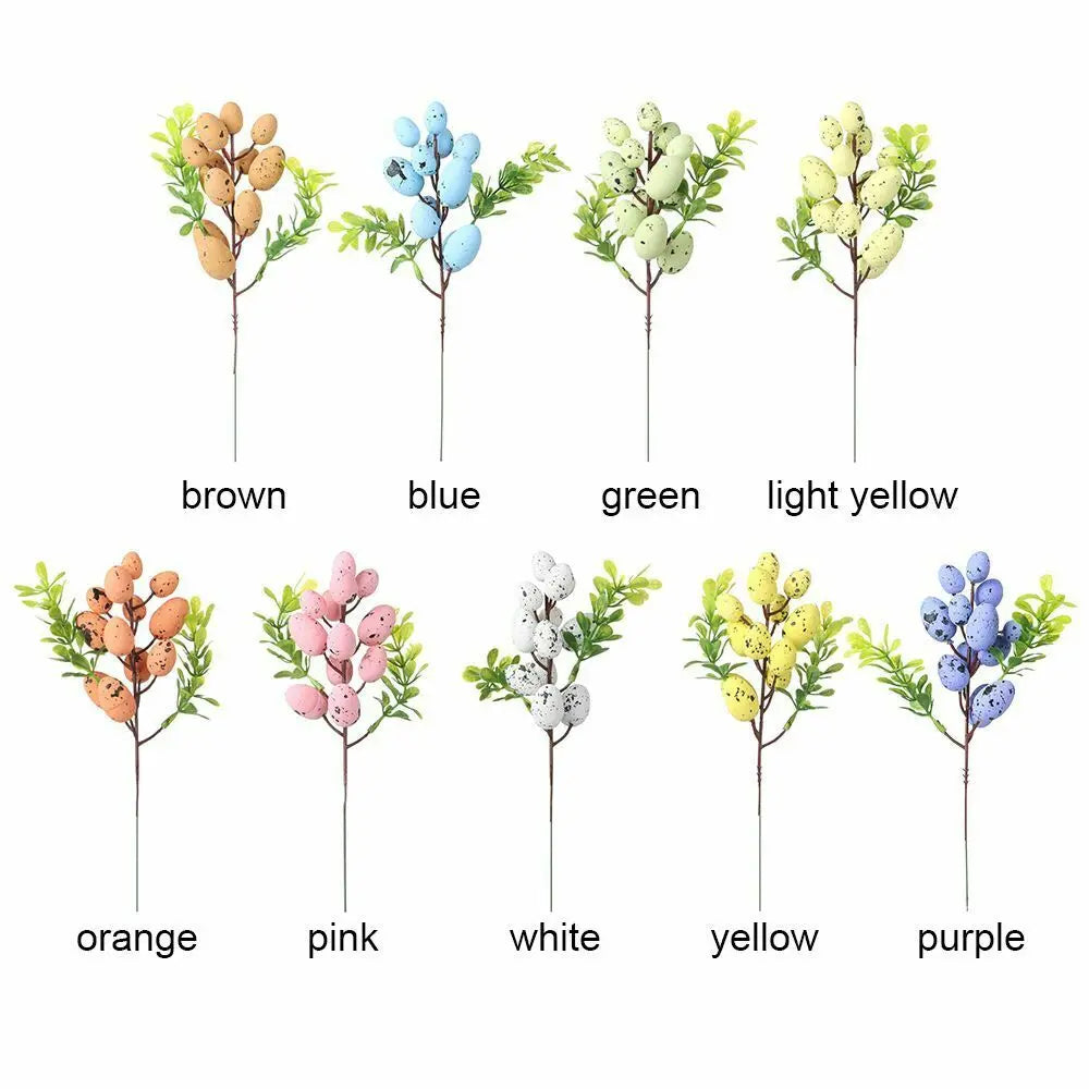 Colorful Egg Tree Branch Vibrant Natural Artificial Easter Branch Creative Easter Egg Flower For Wedding New