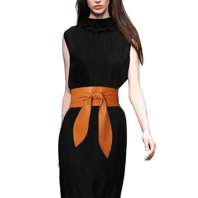 Women's Bow Wide Belt Fashion Corset Woman Decor Waistband High Quality Solid Color Girdles Ribbon Belts For Dresses YF1011