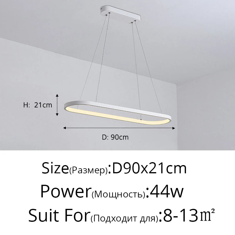 Designer dining room ceiling lamp ins Nordic minimalist dining room bar table creativity word led strip modern simplicity